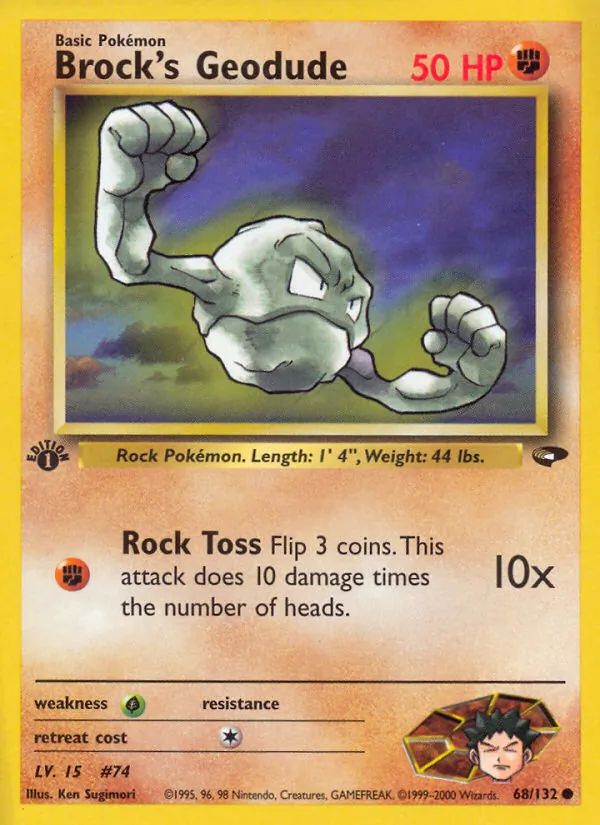 Brock's Geodude — Gym Challenge #68 (Pokémon TCG card)