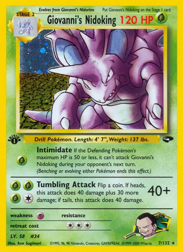 Giovanni's Nidoking — Gym Challenge #7 (Pokémon TCG card)