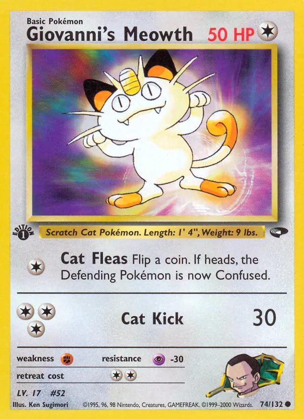 Giovanni's Meowth — Gym Challenge #74 (Pokémon TCG card)