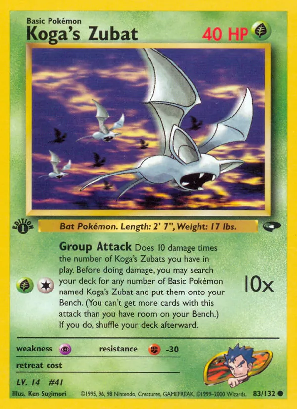 Koga's Zubat — Gym Challenge #83 (Pokémon TCG card)