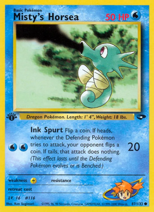 Misty's Horsea — Gym Challenge #87 (Pokémon TCG card)
