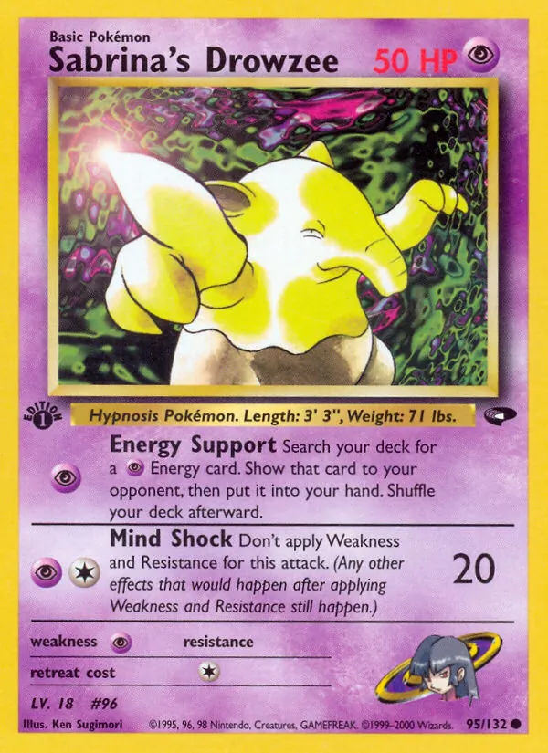 Sabrina's Drowzee — Gym Challenge #95 (Pokémon TCG card)