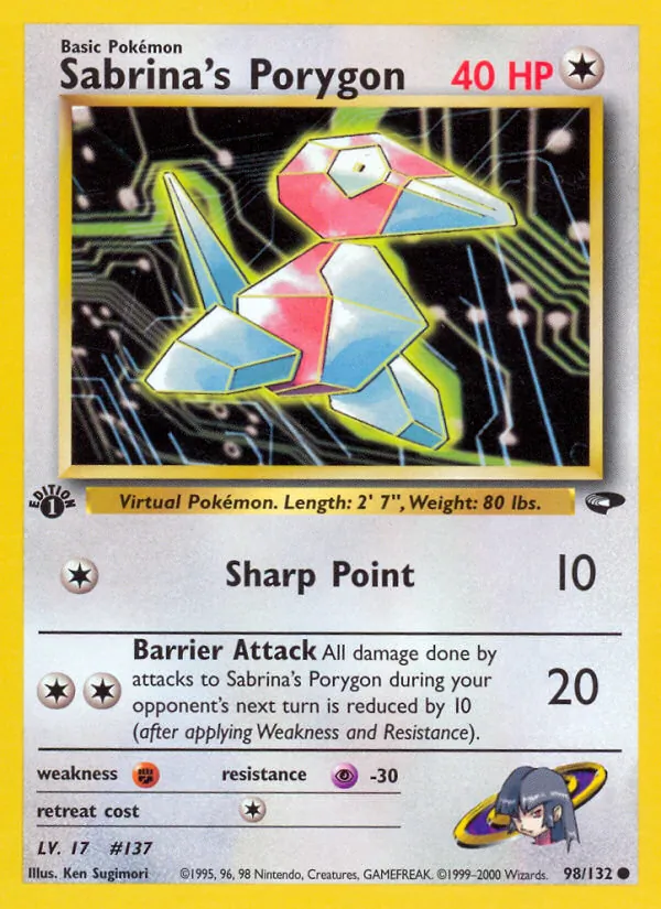 Sabrina's Porygon — Gym Challenge #98 (Pokémon TCG card)