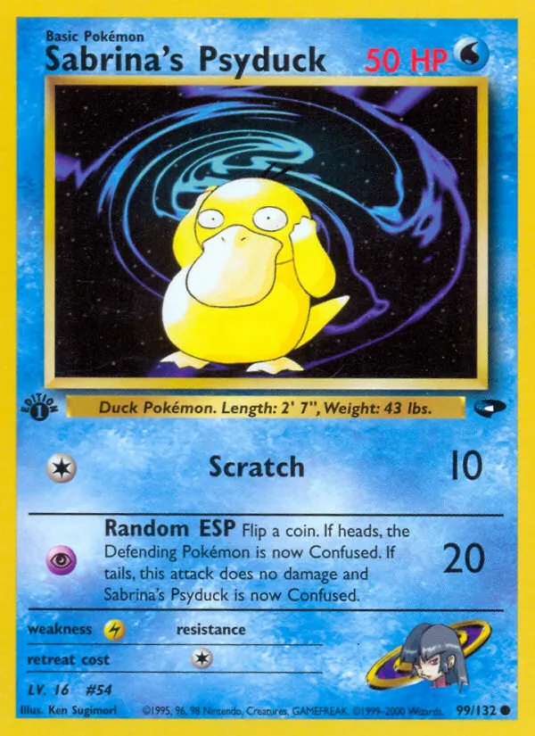 Sabrina's Psyduck — Gym Challenge #99 (Pokémon TCG card)
