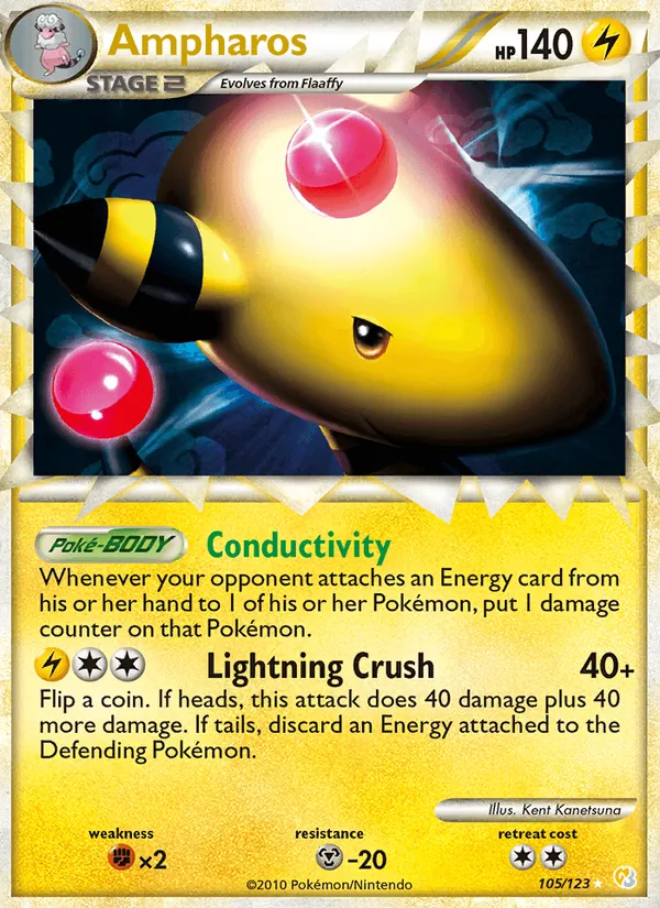 Ampharos — HeartGold SoulSilver #105 (Pokémon TCG card)