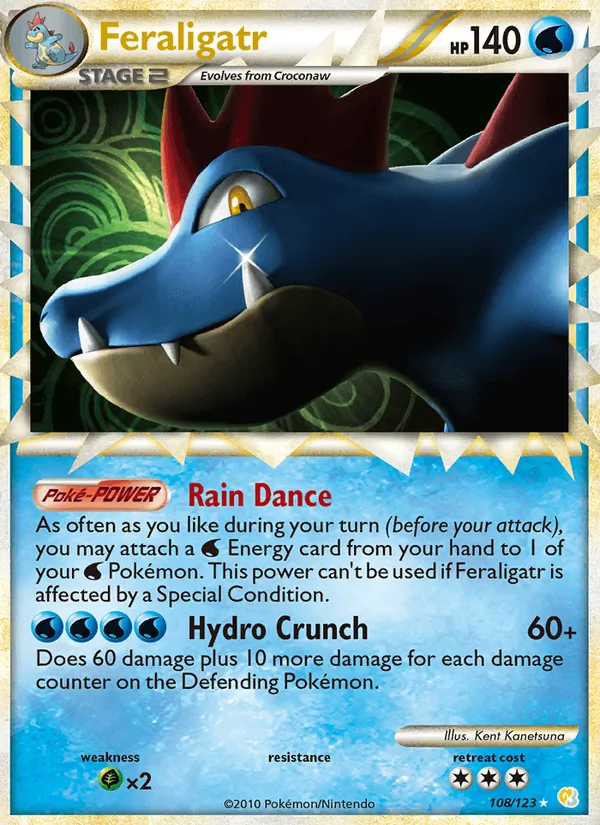 Feraligatr — HeartGold SoulSilver #108 (Pokémon TCG card)