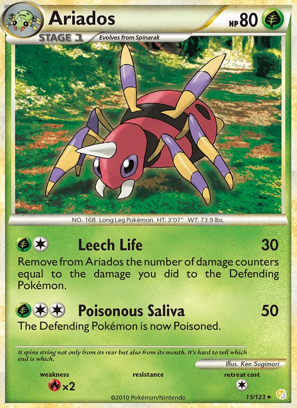 Ariados — HeartGold SoulSilver #15 (Pokémon TCG card)
