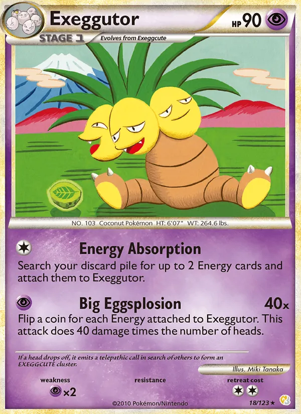 Exeggutor — HeartGold SoulSilver #18 (Pokémon TCG card)