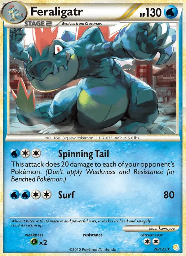 Feraligatr — HeartGold SoulSilver #20 (Pokémon TCG card)