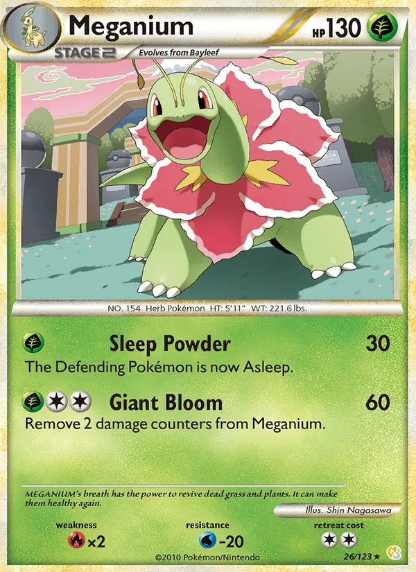 Meganium — HeartGold SoulSilver #26 (Pokémon TCG card)
