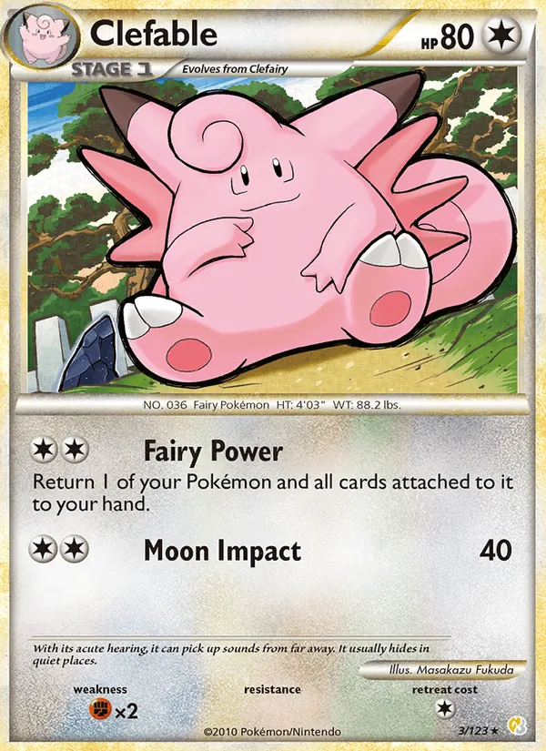 Clefable — HeartGold SoulSilver #3 (Pokémon TCG card)
