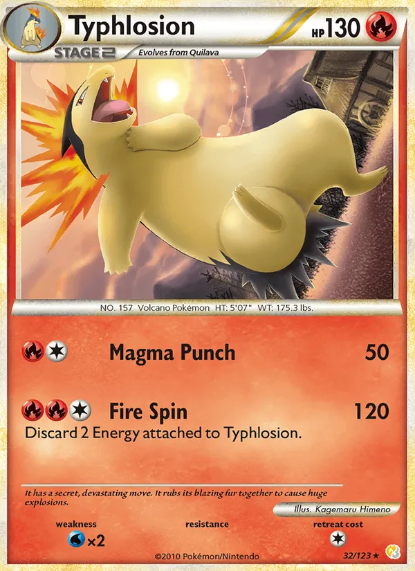 Typhlosion — HeartGold SoulSilver #32 (Pokémon TCG card)
