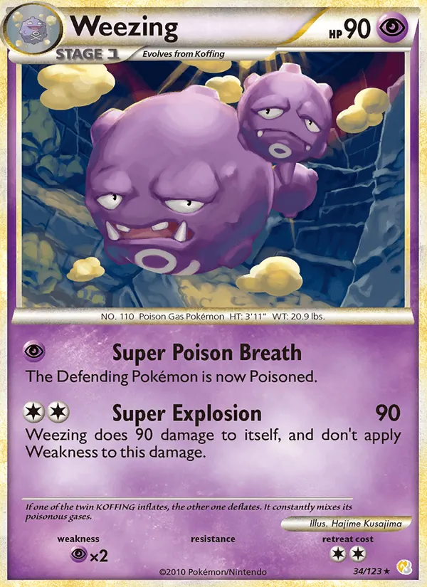 Weezing — HeartGold SoulSilver #34 (Pokémon TCG card)