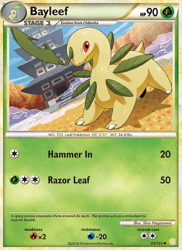 Bayleef — HeartGold SoulSilver #35 (Pokémon TCG card)