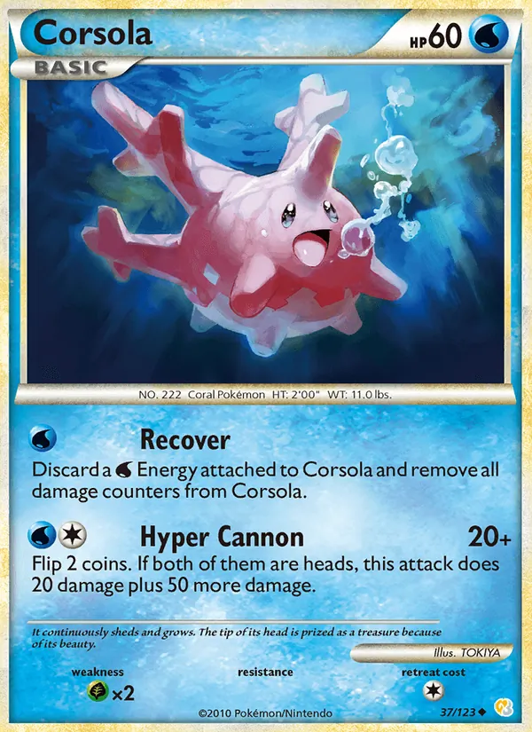Corsola — HeartGold SoulSilver #37 (Pokémon TCG card)