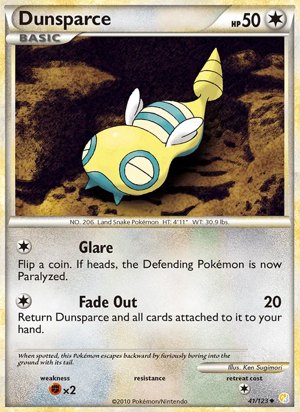 Dunsparce — HeartGold SoulSilver #41 (Pokémon TCG card)