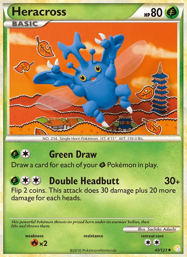 Heracross — HeartGold SoulSilver #43 (Pokémon TCG card)