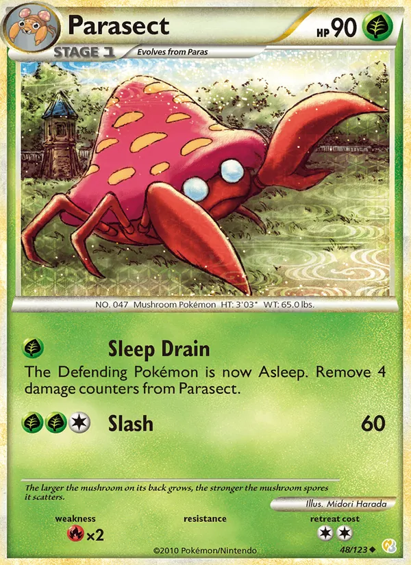 Parasect — HeartGold SoulSilver #48 (Pokémon TCG card)