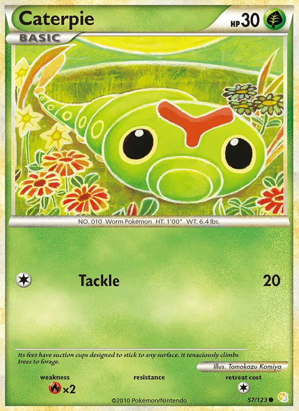 Caterpie — HeartGold SoulSilver #57 (Pokémon TCG card)