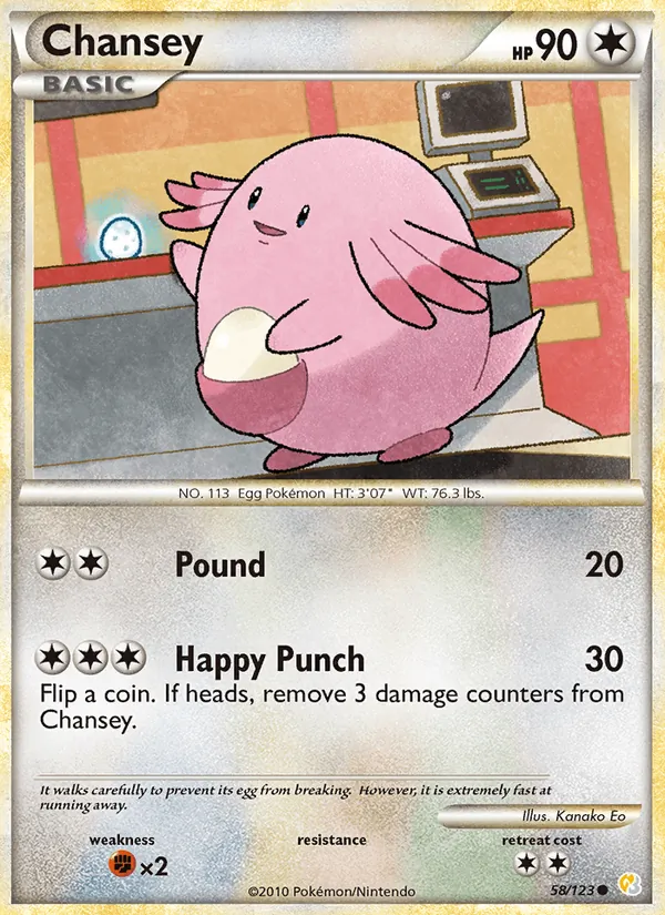 Chansey — HeartGold SoulSilver #58 (Pokémon TCG card)