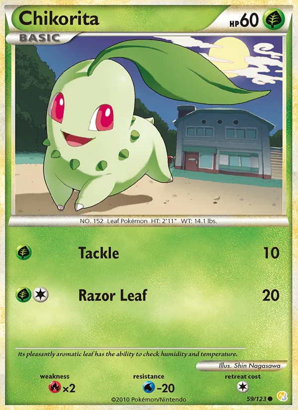 Chikorita — HeartGold SoulSilver #59 (Pokémon TCG card)