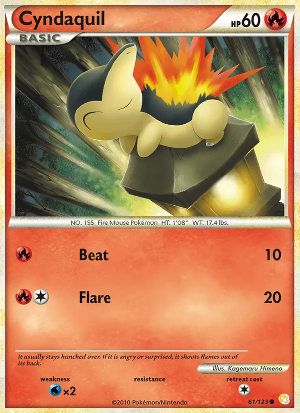 Cyndaquil — HeartGold SoulSilver #61 (Pokémon TCG card)