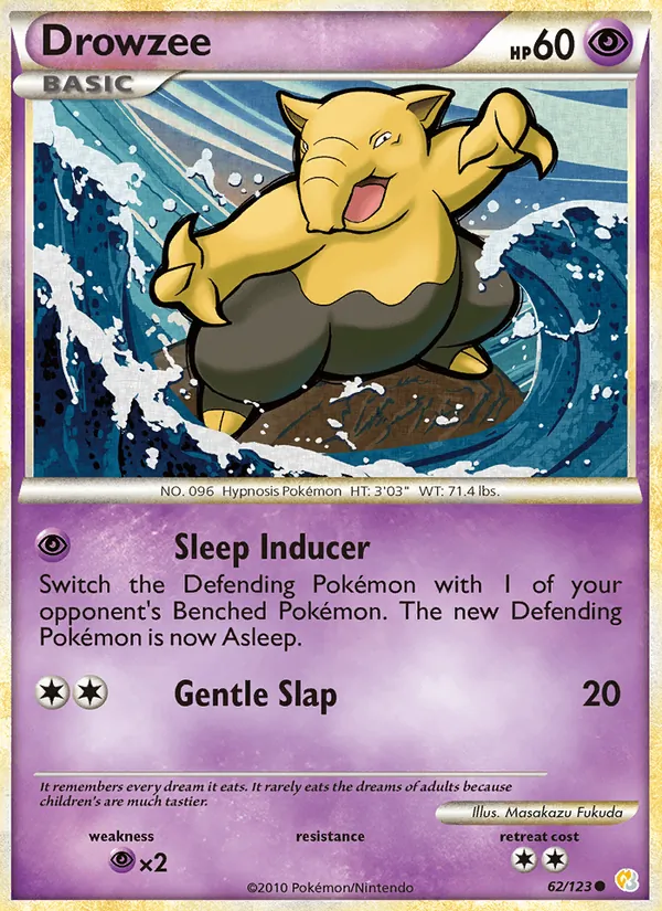 Drowzee — HeartGold SoulSilver #62 (Pokémon TCG card)