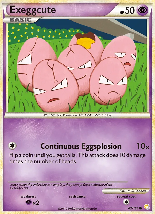 Exeggcute — HeartGold SoulSilver #63 (Pokémon TCG card)
