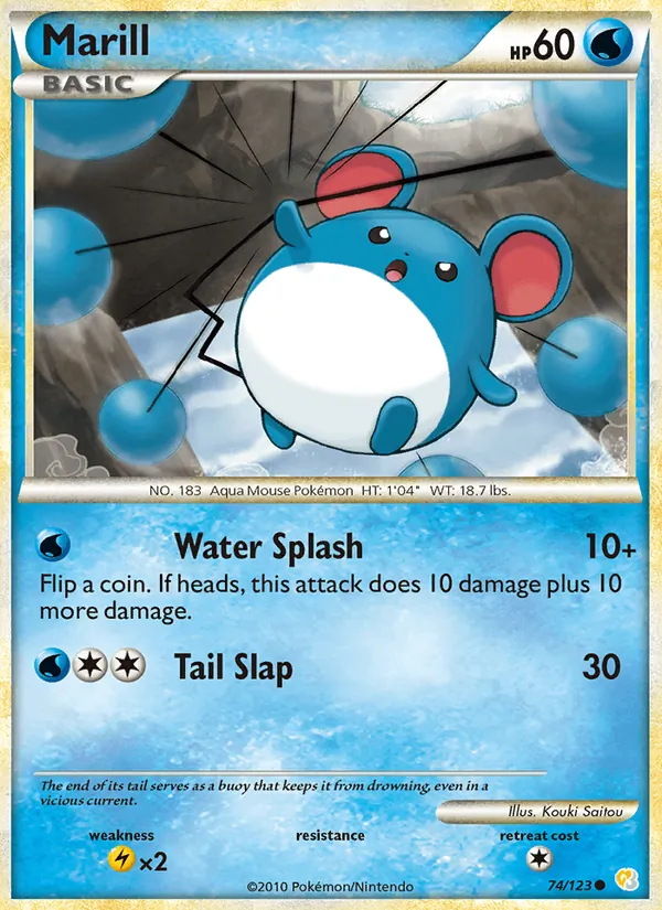 Marill — HeartGold SoulSilver #74 (Pokémon TCG card)