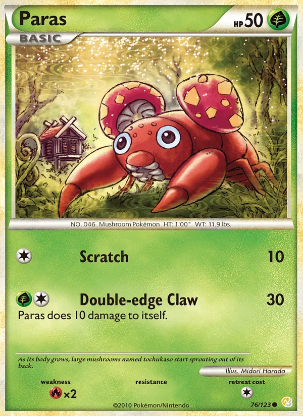 Paras — HeartGold SoulSilver #76 (Pokémon TCG card)