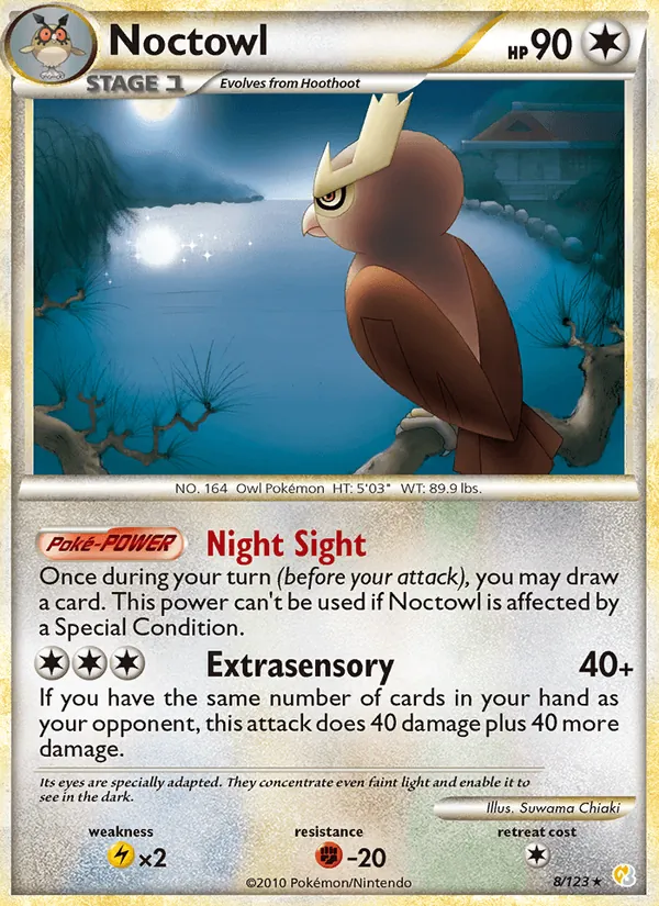 Noctowl — HeartGold SoulSilver #8 (Pokémon TCG card)