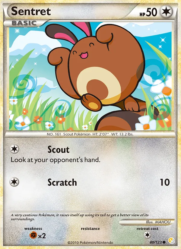 Sentret — HeartGold SoulSilver #80 (Pokémon TCG card)
