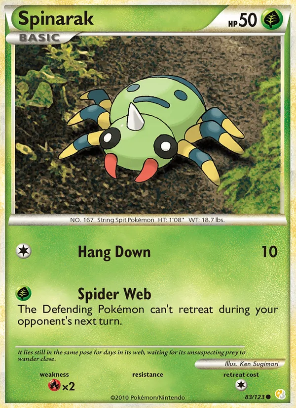 Spinarak — HeartGold SoulSilver #83 (Pokémon TCG card)