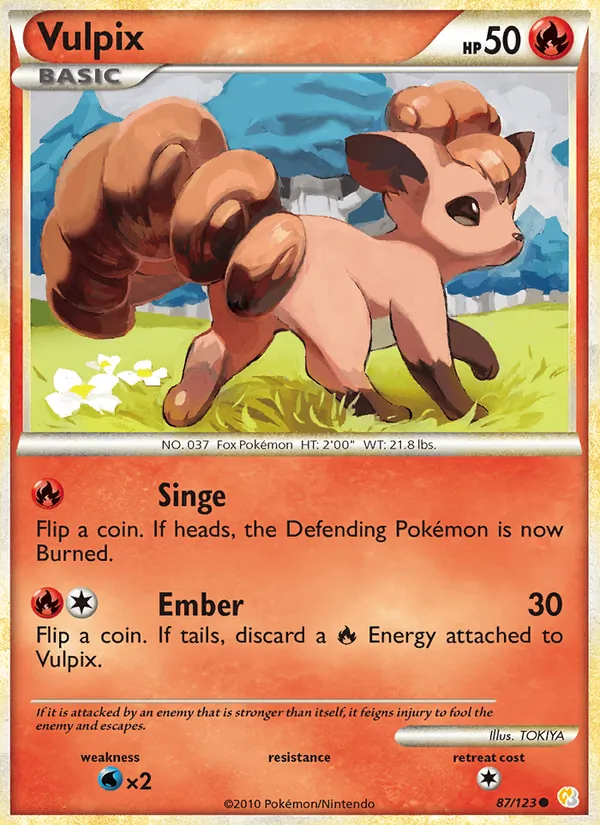 Vulpix — HeartGold SoulSilver #87 (Pokémon TCG card)