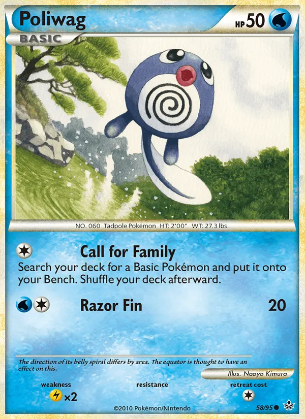 Poliwag — Unleashed #58 (Pokémon TCG card)