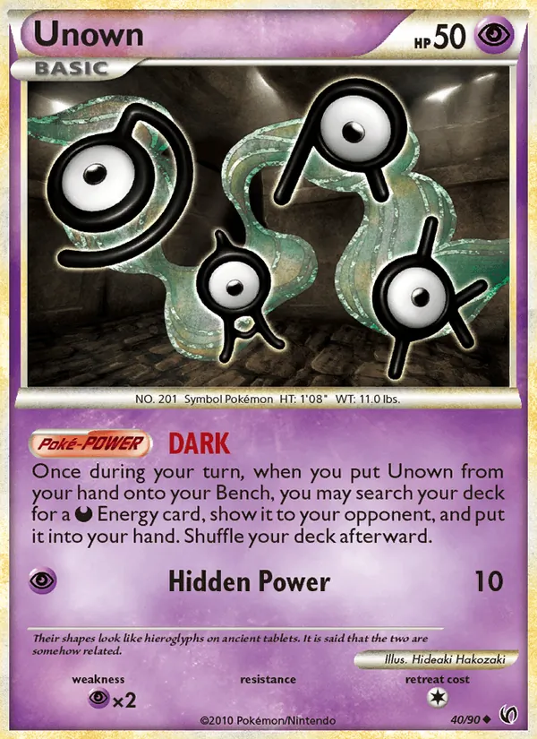 Unown — Undaunted #40 (Pokémon TCG card)