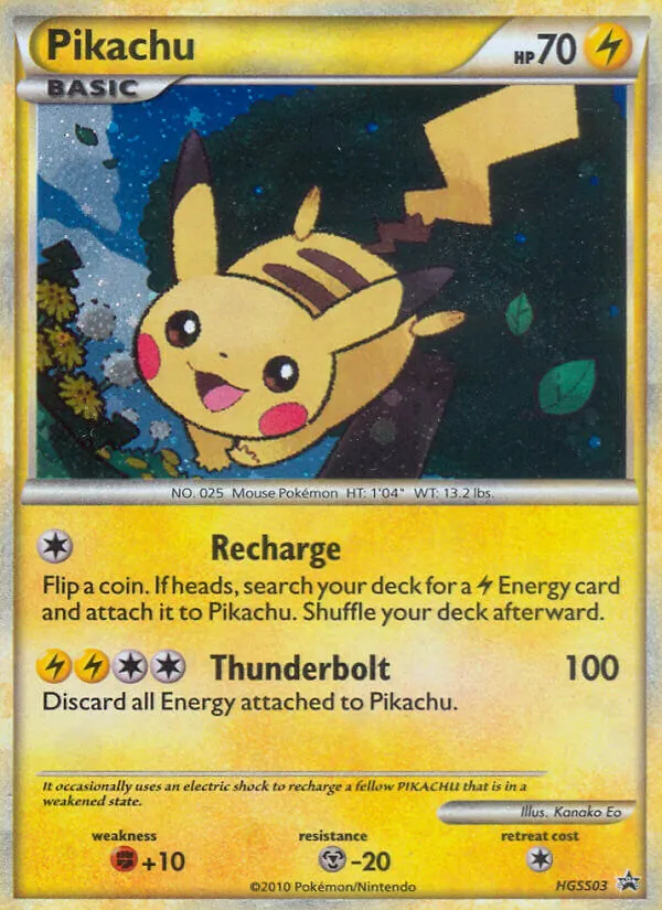 Pikachu — HGSS Black Star Promos #HGSS03 (Pokémon TCG card)