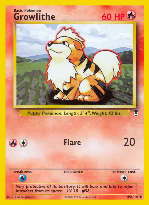 Growlithe — Legendary Collection #45 (Pokémon TCG card)