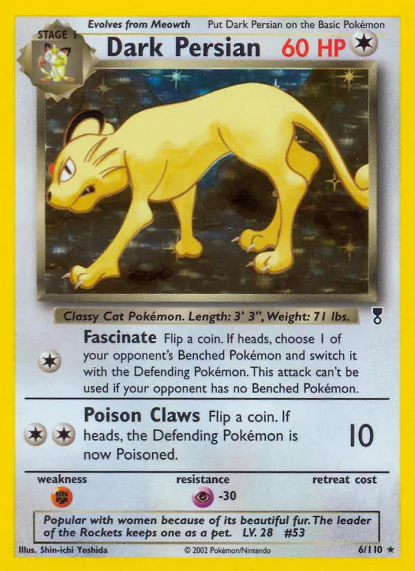 Dark Persian — Legendary Collection #6 (Pokémon TCG card)