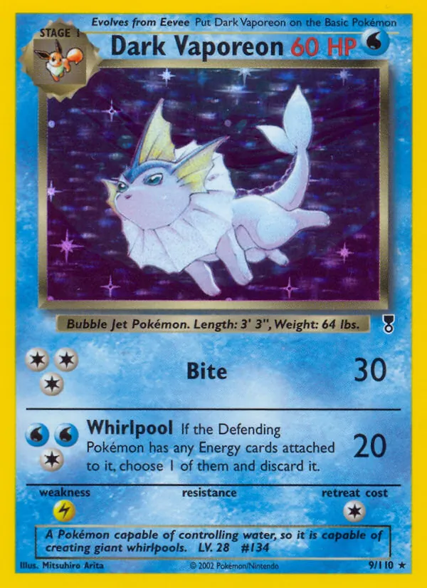 Dark Vaporeon — Legendary Collection #9 (Pokémon TCG card)