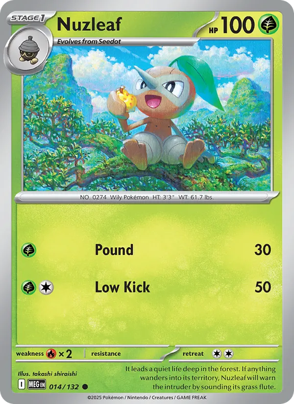 Nuzleaf — Mega Evolution #014 (Pokémon TCG card)