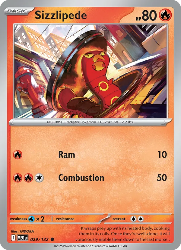 Sizzlipede — Mega Evolution #029 (Pokémon TCG card)