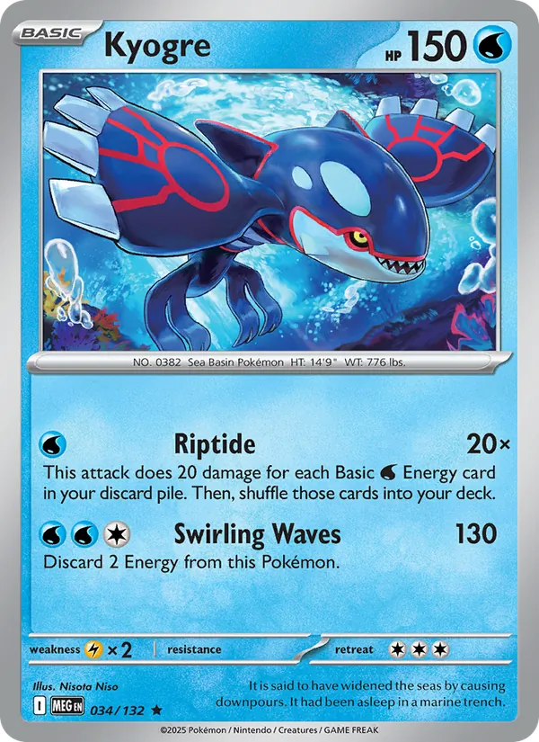 Kyogre — Mega Evolution #034 (Pokémon TCG card)