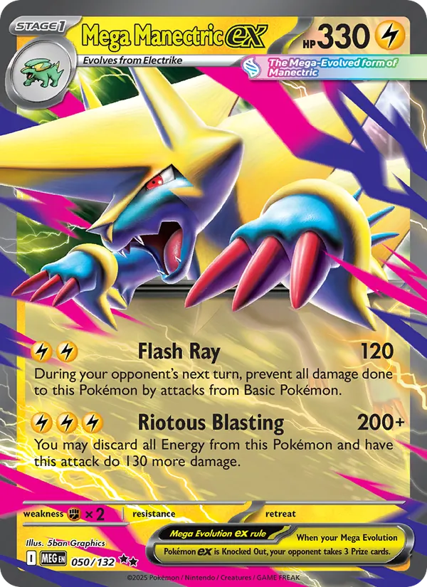 Mega Manectric ex — Mega Evolution #050 (Pokémon TCG card)