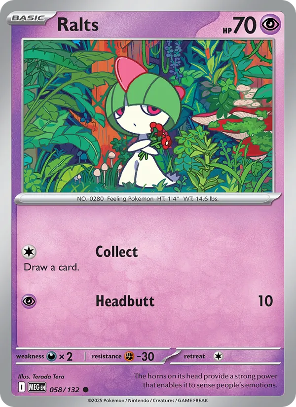 Ralts — Mega Evolution #058 (Pokémon TCG card)