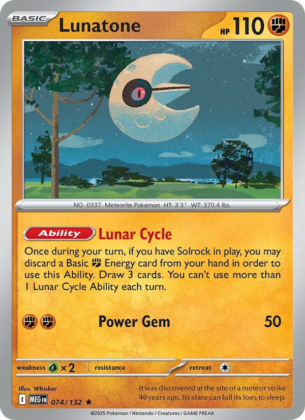 Lunatone — Mega Evolution #074 (Pokémon TCG card)