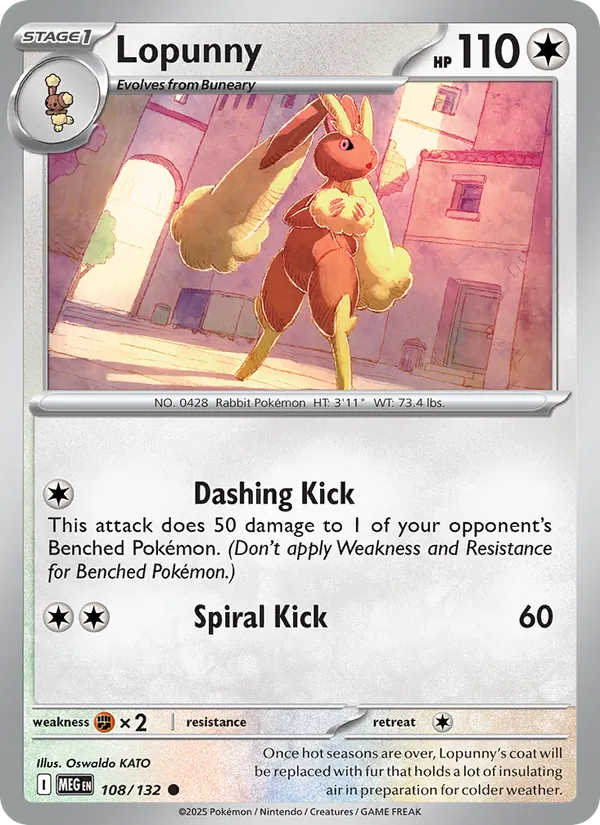 Lopunny — Mega Evolution #108 (Pokémon TCG card)