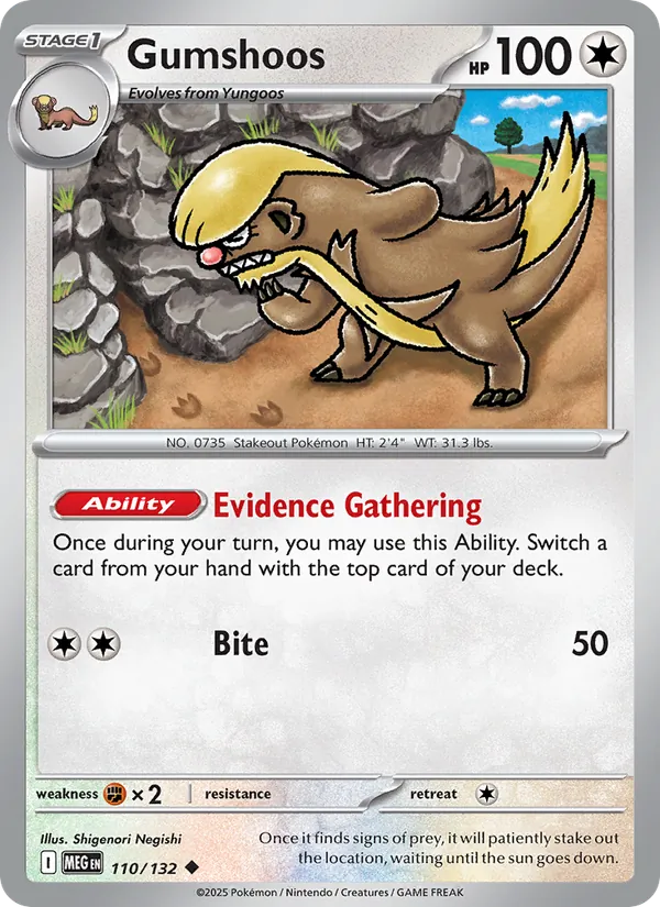 Gumshoos — Mega Evolution #110 (Pokémon TCG card)