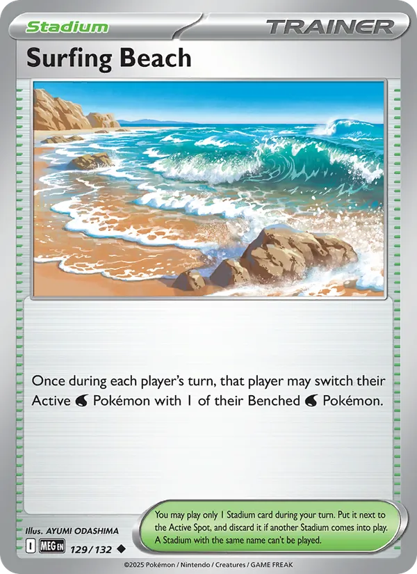 Surfing Beach — Mega Evolution #129 (Pokémon TCG card)
