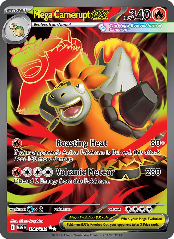 Mega Camerupt ex — Mega Evolution #156 (Pokémon TCG card)